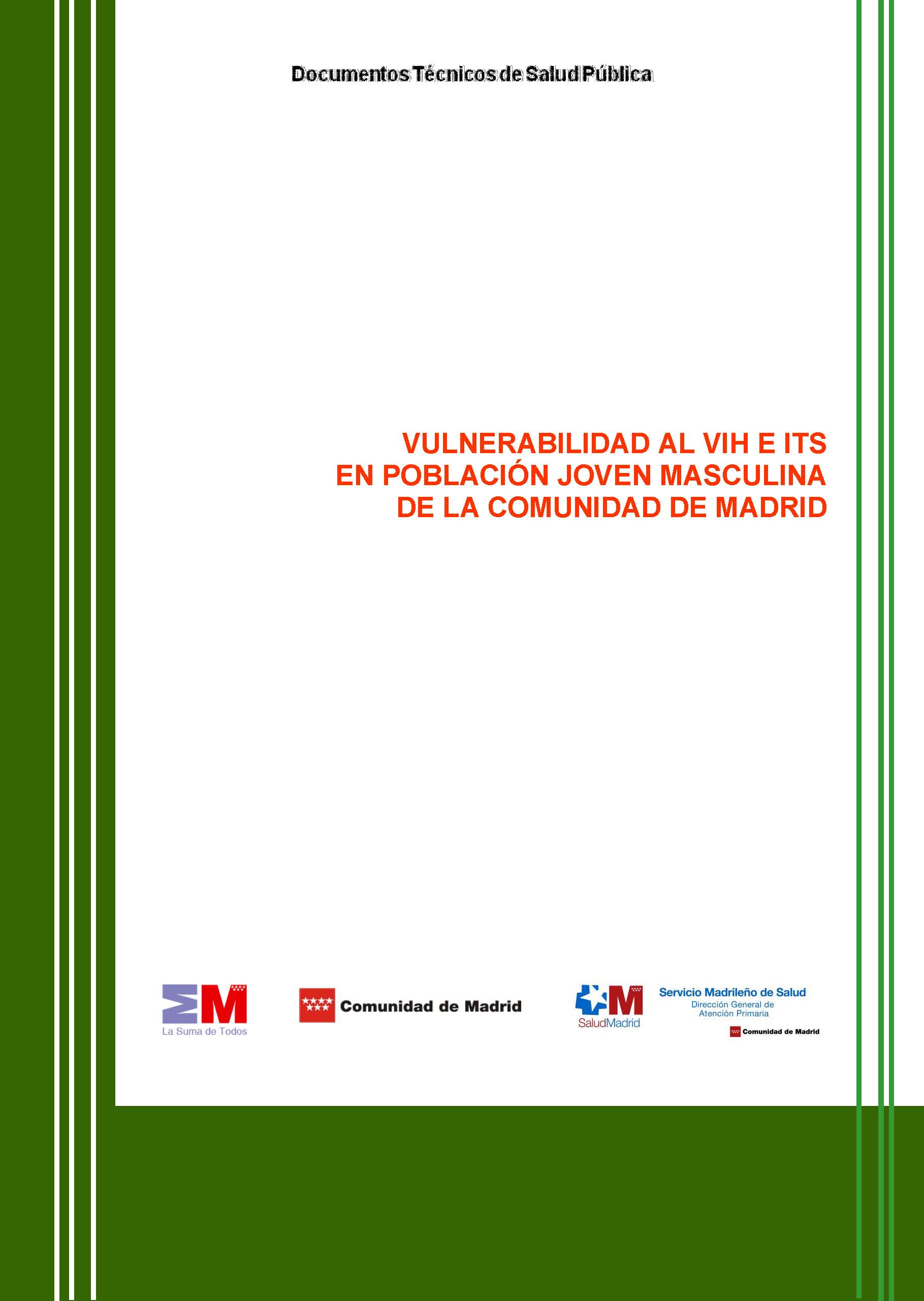 Portada de Vulnerabilidad al VIH e ITS en población joven masculina de la Comunidad de Madrid