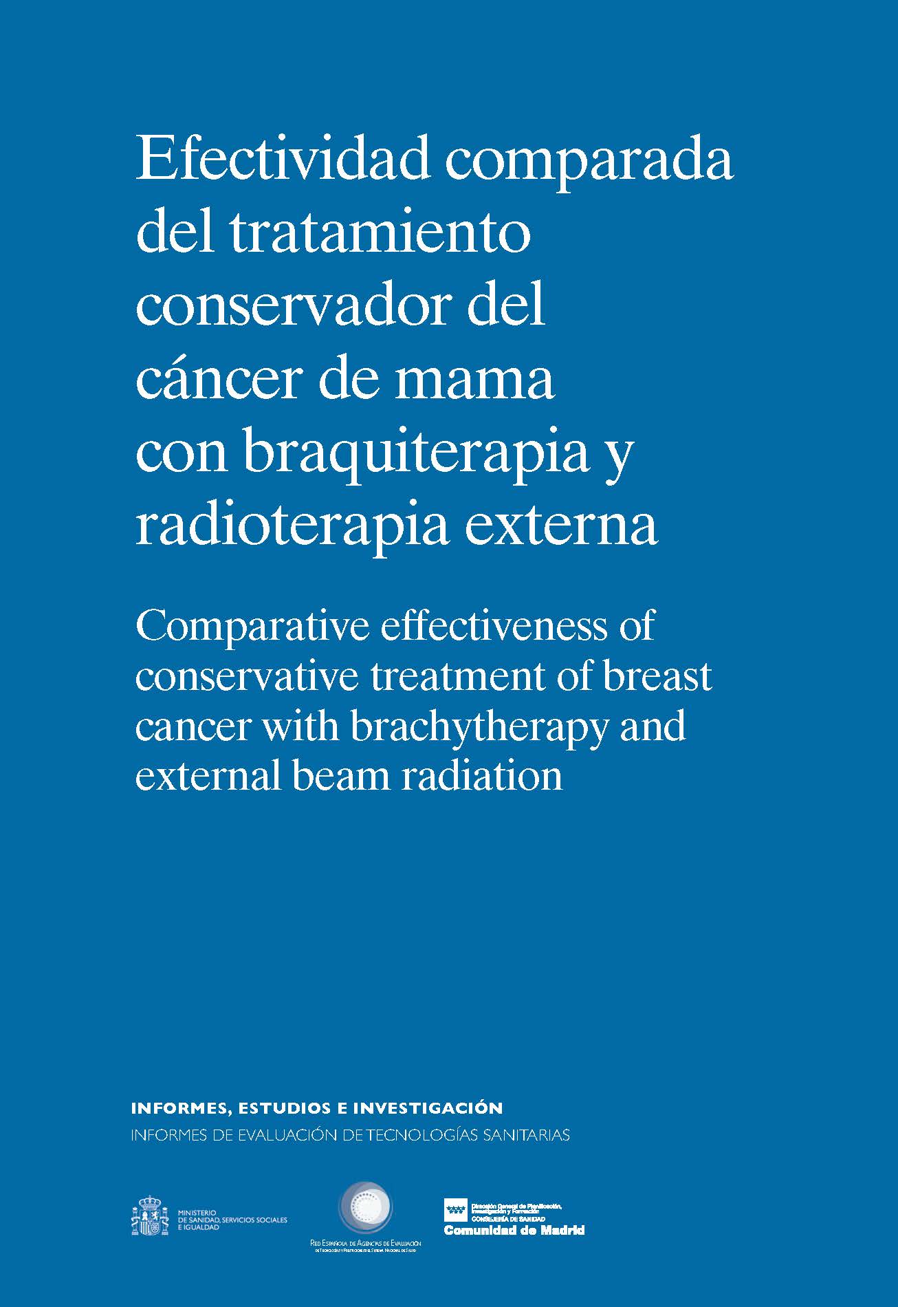 Portada de Efectividad comparada del tratamiento conservador del cáncer de mama con braquiterapia y radioterapia externa