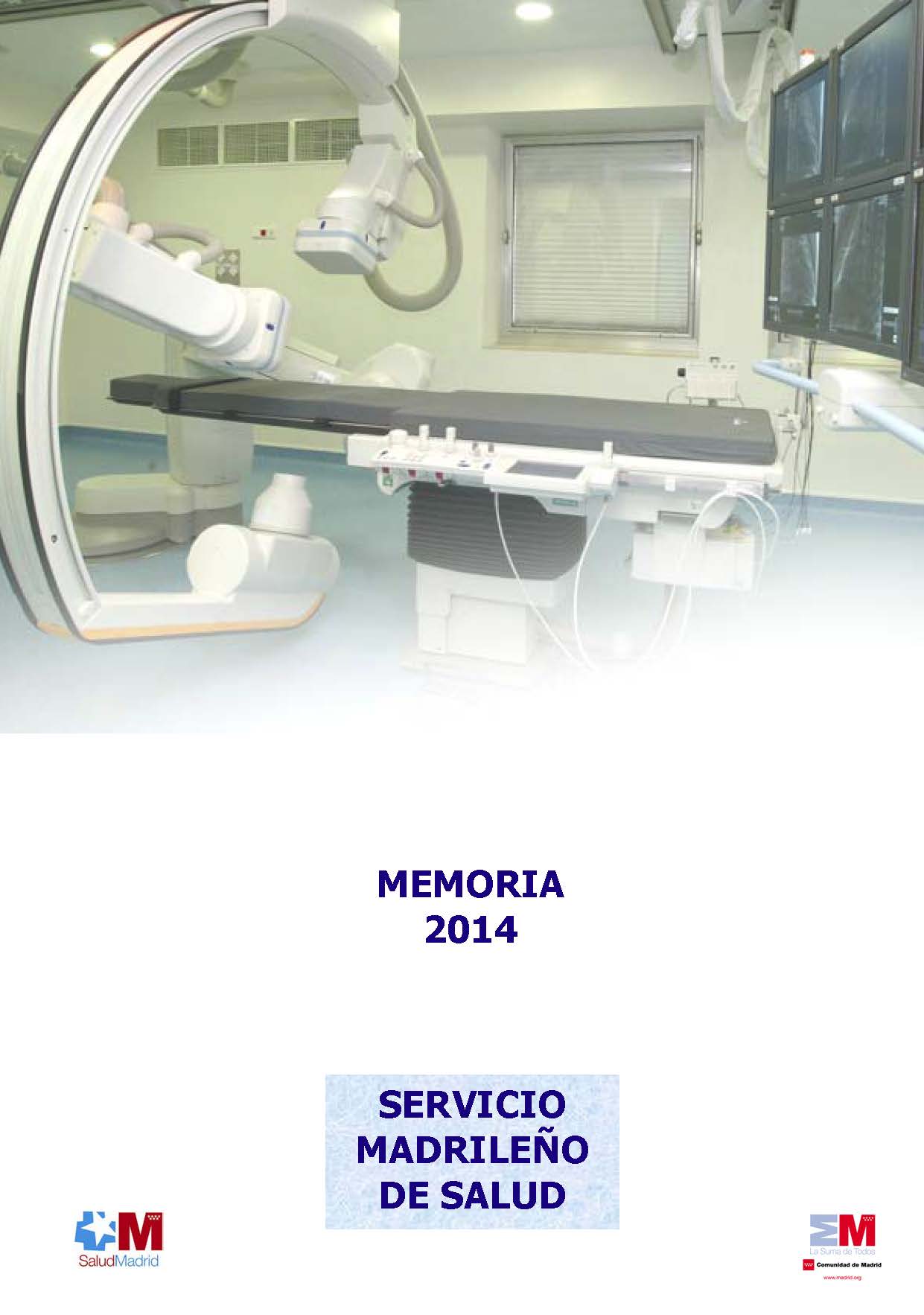 Portada de Memoria 2014. Servicio Madrileño de Salud