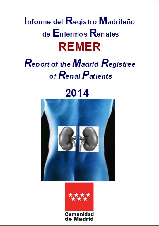 Portada de Informe del registro madrileño de enfermos renales REMER 2014 (Oficina Regional de Coordinación de Trasplantes)