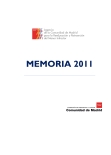 Portada de Memoria 2011. Agencia de la Comunidad de Madrid para la Reeducación y Reinserción del Menor Infractor
