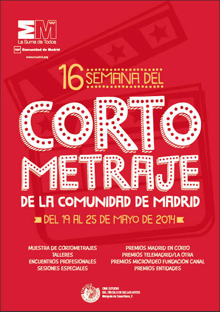 Portada de 16ª Semana del Cortometraje de la Comunidad de Madrid.