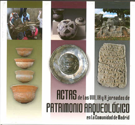 Portada de Actas de las Octavas, Novenas y Décimas Jornadas de Patrimonio Arqueológico en la Comunidad de Madrid