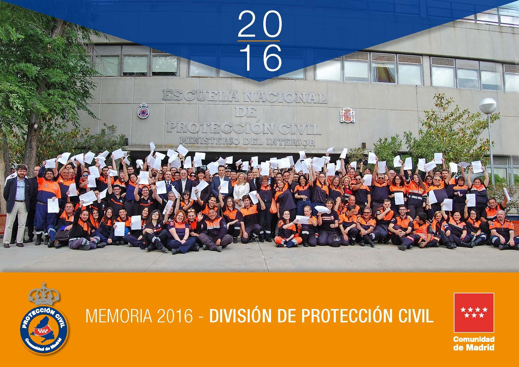 Portada de Memoria 2016. División de Protección Civil de la Comunidad de Madrid
