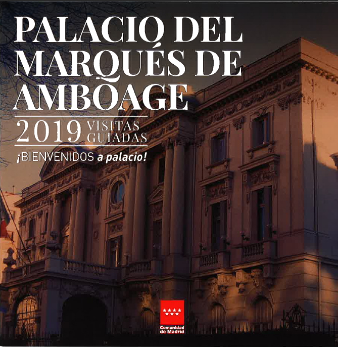 Portada de Bienvenidos a Palacio 2019. Palacio del Marqués de  Amboage.Residencia del Embajador de Italia