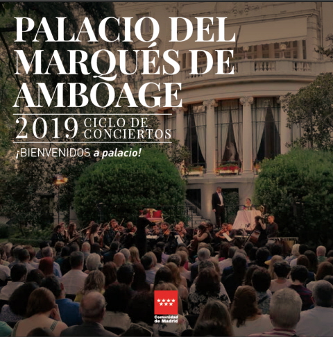 Portada de Bienvenidos a Palacio 2019. Concierto en el Palacio del Marqués de Amboage. Embajada de Italia