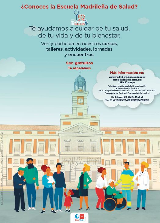 Portada de ¿Conoces la Escuela Madrileña de Salud? (Cartel)