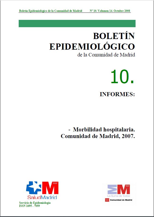Portada de Boletín epidemiológico. Número 10, Volumen 14. Octubre 2008 