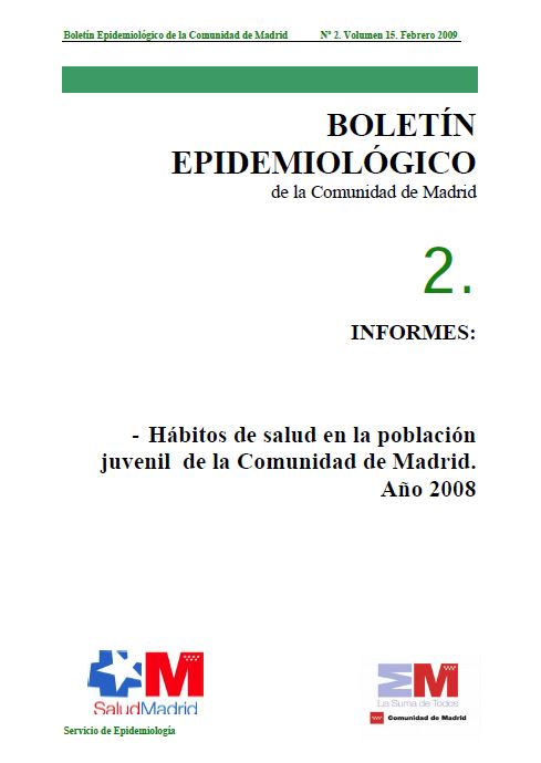 Portada de Boletín epidemiológico. Número 2, Volumen 15. Febrero 2009 