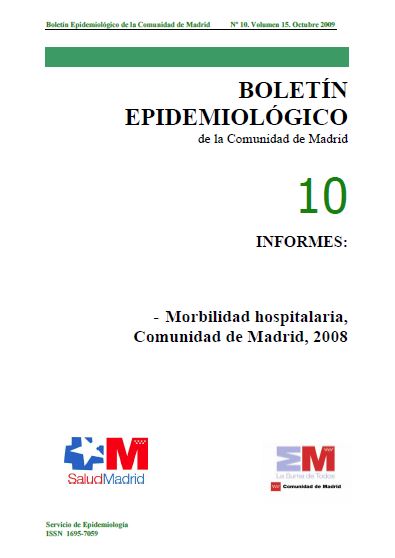 Portada de Boletín epidemiológico. Número 10, Volumen 15. Octubre 2009 