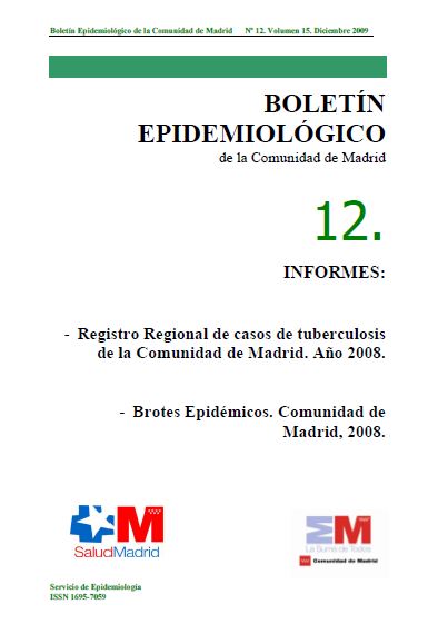 Portada de Boletín epidemiológico. Número 12, Volumen 15. Diciembre 2009 