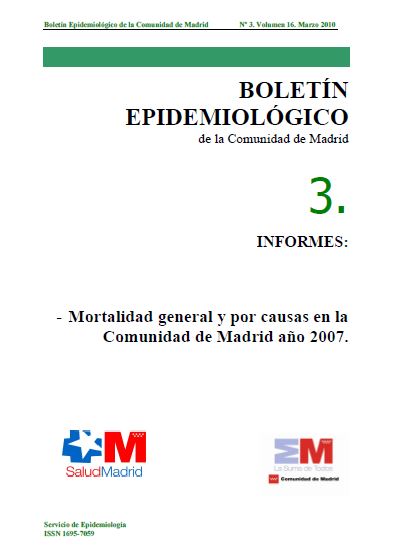 Portada de Boletín epidemiológico. Número 3, Volumen 16. Marzo 2010 