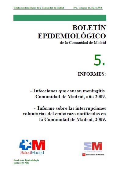 Portada de Boletín epidemiológico. Número 5, Volumen 16. Mayo 2010