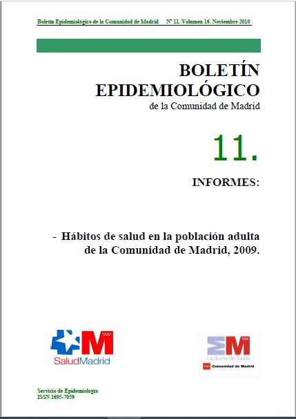Portada de Boletín epidemiológico. Número 11, Volumen 16. Noviembre 2010 