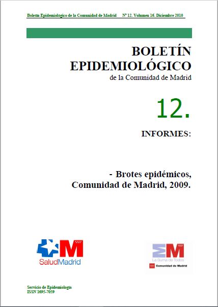 Portada de Boletín epidemiológico. Número 12, Volumen 16. Diciembre 2010 