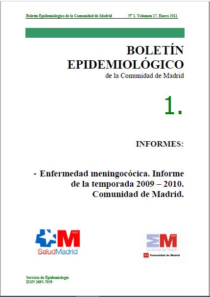 Portada de Boletín epidemiológico. Número 1, Volumen 17. Enero 2011 