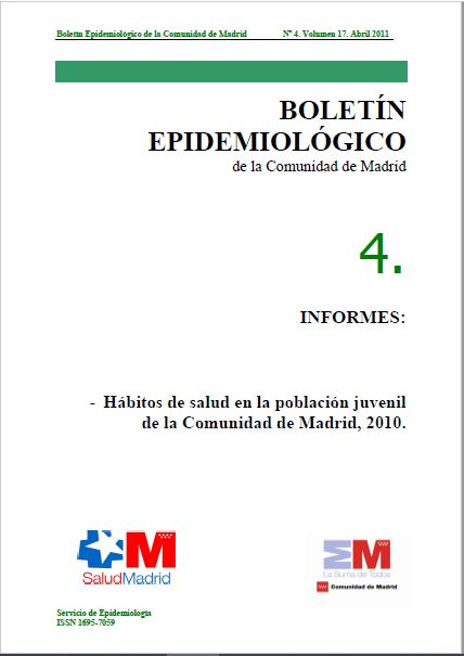 Portada de Boletín epidemiológico. Número 4, Volumen 17. Abril 2011