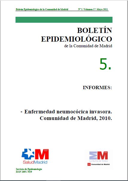 Portada de Boletín epidemiológico. Número 5, Volumen 17. Mayo 2011 