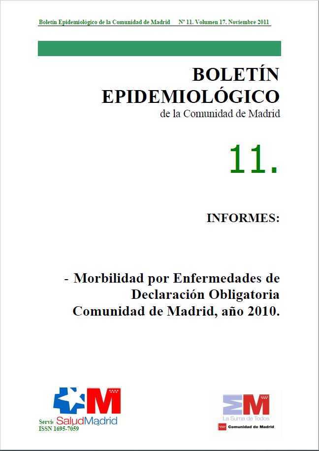 Portada de Boletín epidemiológico. Número 11, Volumen 17. Noviembre 2011 