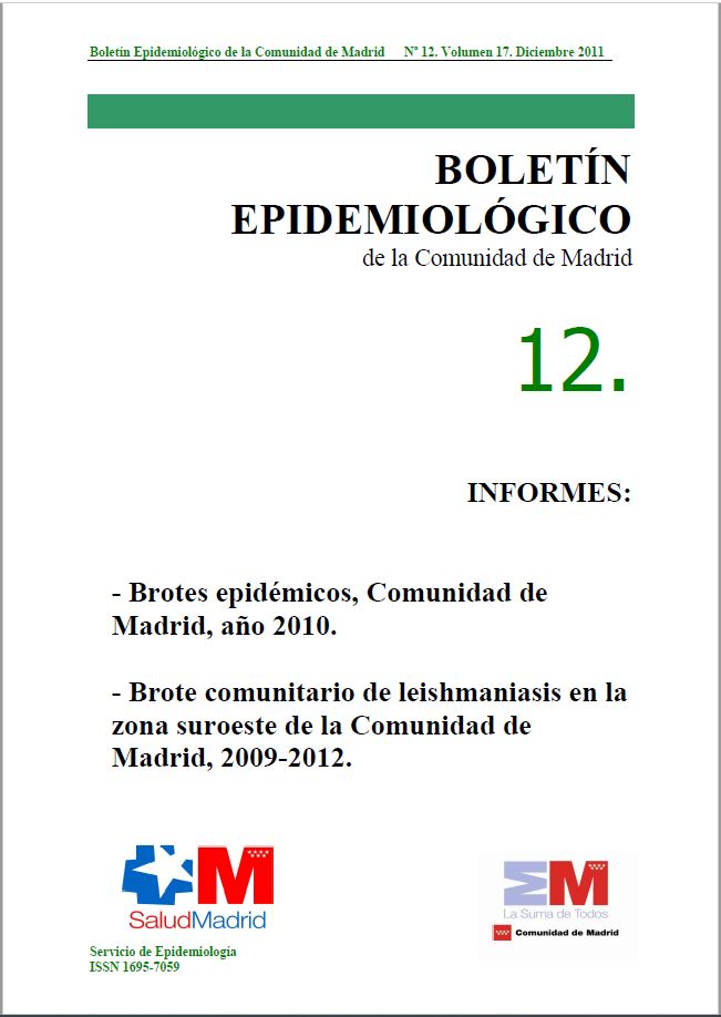 Portada de Boletín epidemiológico. Número 12, Volumen 17. Diciembre 2011 