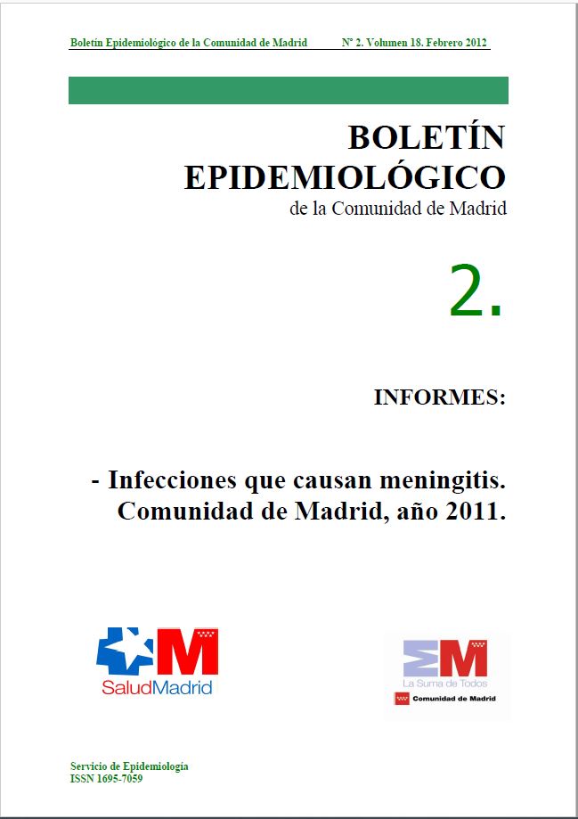 Portada de Boletín epidemiológico. Número 2, Volumen 18. Febrero 2012