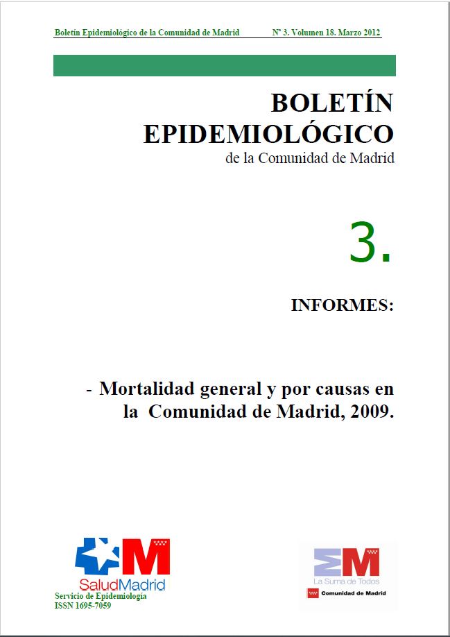 Portada de Boletín epidemiológico. Número 3, Volumen 18. Marzo 2012 