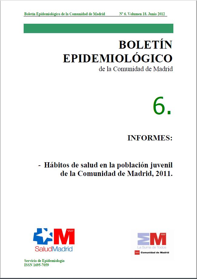 Portada de Boletín epidemiológico. Número 6, Volumen 18. Junio 2012 