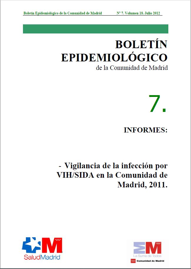 Portada de Boletín epidemiológico. Número 7, Volumen 18. Julio 2012 