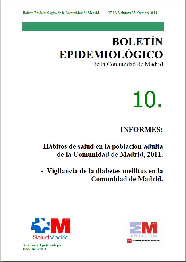 Portada de Boletín epidemiológico. Número 10, Volumen 18. Octubre 2012