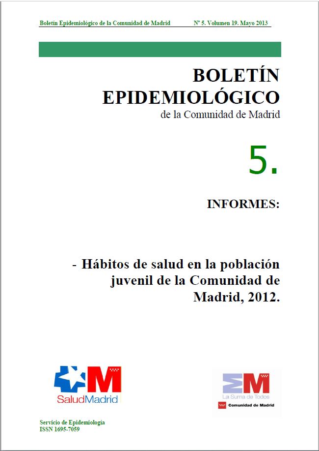 Portada de Boletín epidemiológico. Número 5, Volumen 19. Mayo 2013 