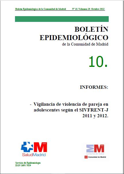 Portada de Boletín epidemiológico. Número 10, Volumen 19. Octubre 2013 