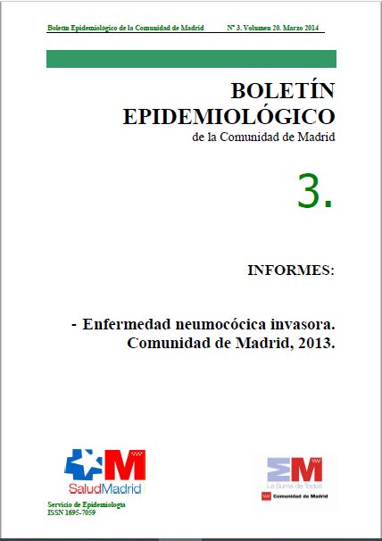 Portada de Boletín epidemiológico. Número 3, Volumen 20. Marzo 2014 