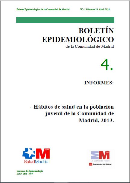 Portada de Boletín epidemiológico. Número 4, Volumen 20. Abril 2014 