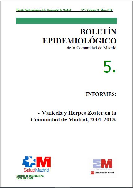 Portada de Boletín epidemiológico. Número 5, Volumen 20. Mayo 2014 