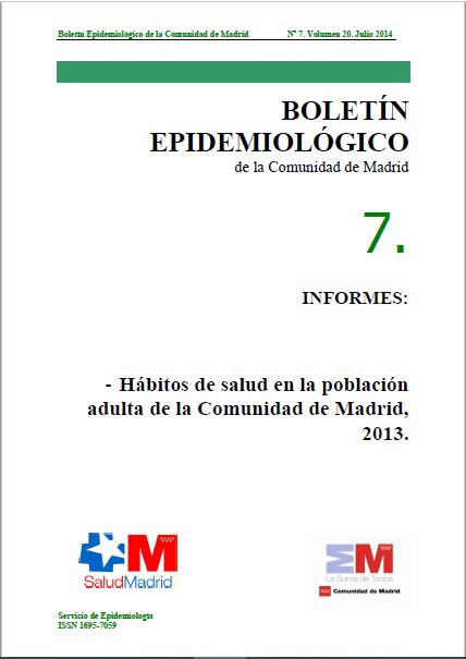 Portada de Boletín epidemiológico. Número 7, Volumen 20. Julio 2014 
