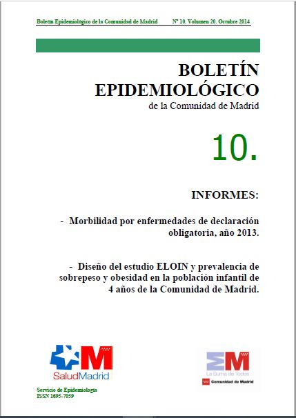 Portada de Boletín epidemiológico. Número 10, Volumen 20. Octubre 2014 