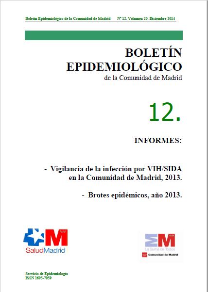 Portada de Boletín epidemiológico. Número 12, Volumen 20. Diciembre 2014 