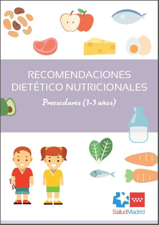 Portada de Recomendaciones dietético nutricionales. Preescolares (1-3 años)