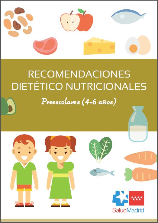 Portada de Recomendaciones dietético nutricionales. Preescolares (4-6 años)