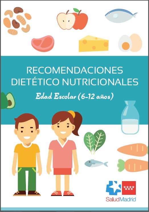 Portada de Recomendaciones dietético nutricionales. Escolares (6-12 años)