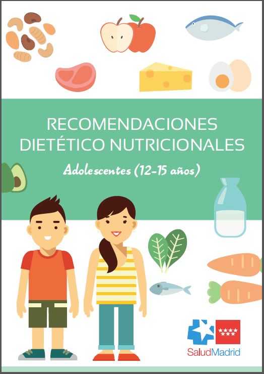 Portada de Recomendaciones dietético nutricionales. Adolescentes (12-15 años)