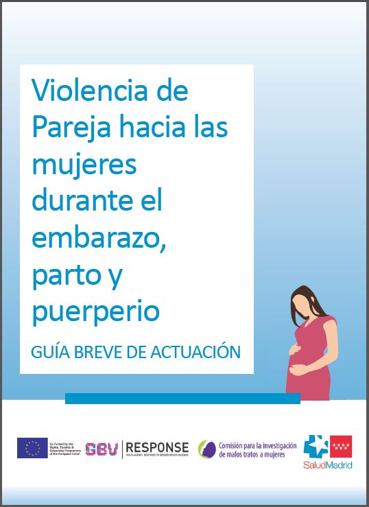 Portada de Violencia de pareja hacia las mujeres durante el embarazo, parto y puerperio. Guía breve de actuación