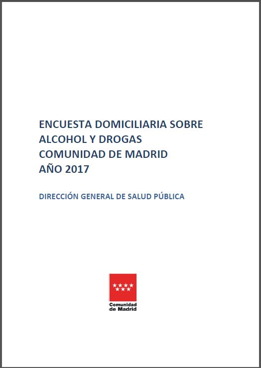 Portada de Encuesta domiciliaria sobre alcohol y drogas en la Comunidad de Madrid. Año 2017
