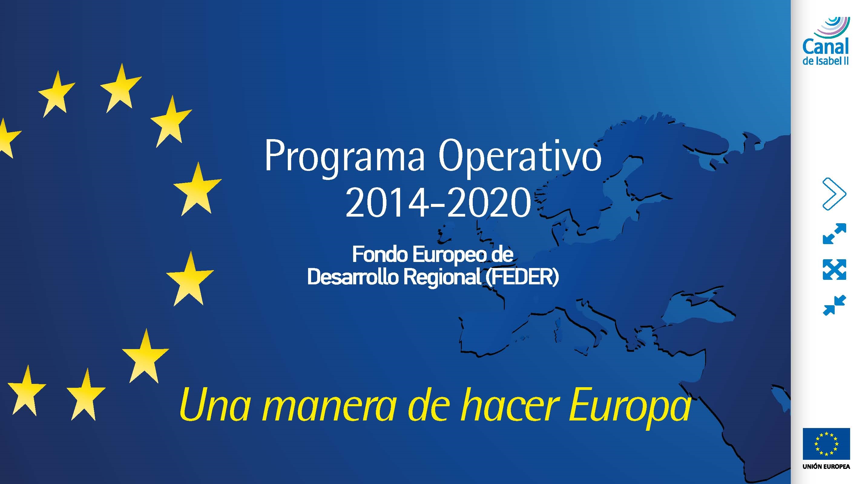 Portada de Programa Operativo FEDER 2014-2020. Una manera de hacer Europa