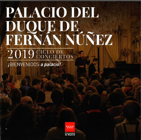 Portada de Bienvenidos a Palacio 2019. Concierto en el Palacio del Duque de Fernán Núñez. Fundación Ferrocarriles Españoles