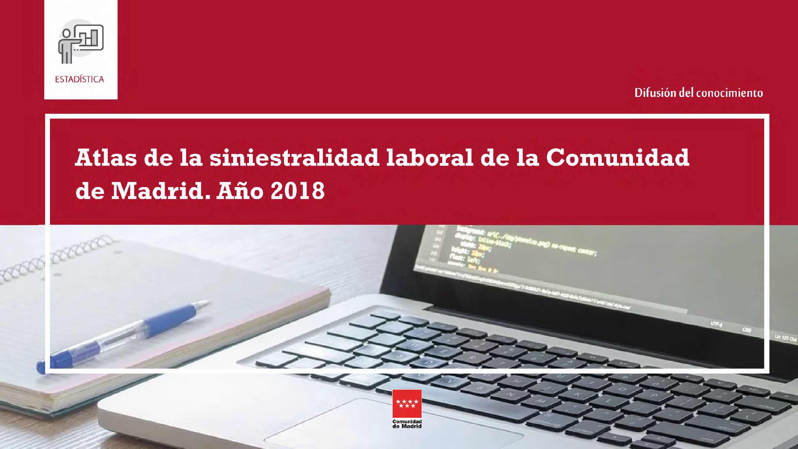 Portada de Atlas de la siniestralidad laboral de la Comunidad de Madrid. Año 2018