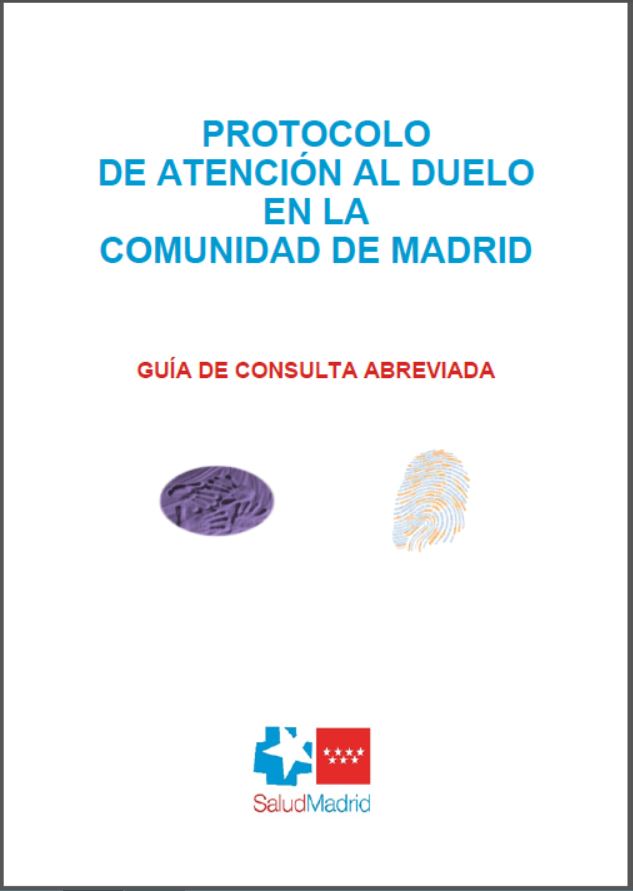 Portada de Protocolo de Atención al Duelo en la Comunidad de Madrid. Guía de consulta abreviada