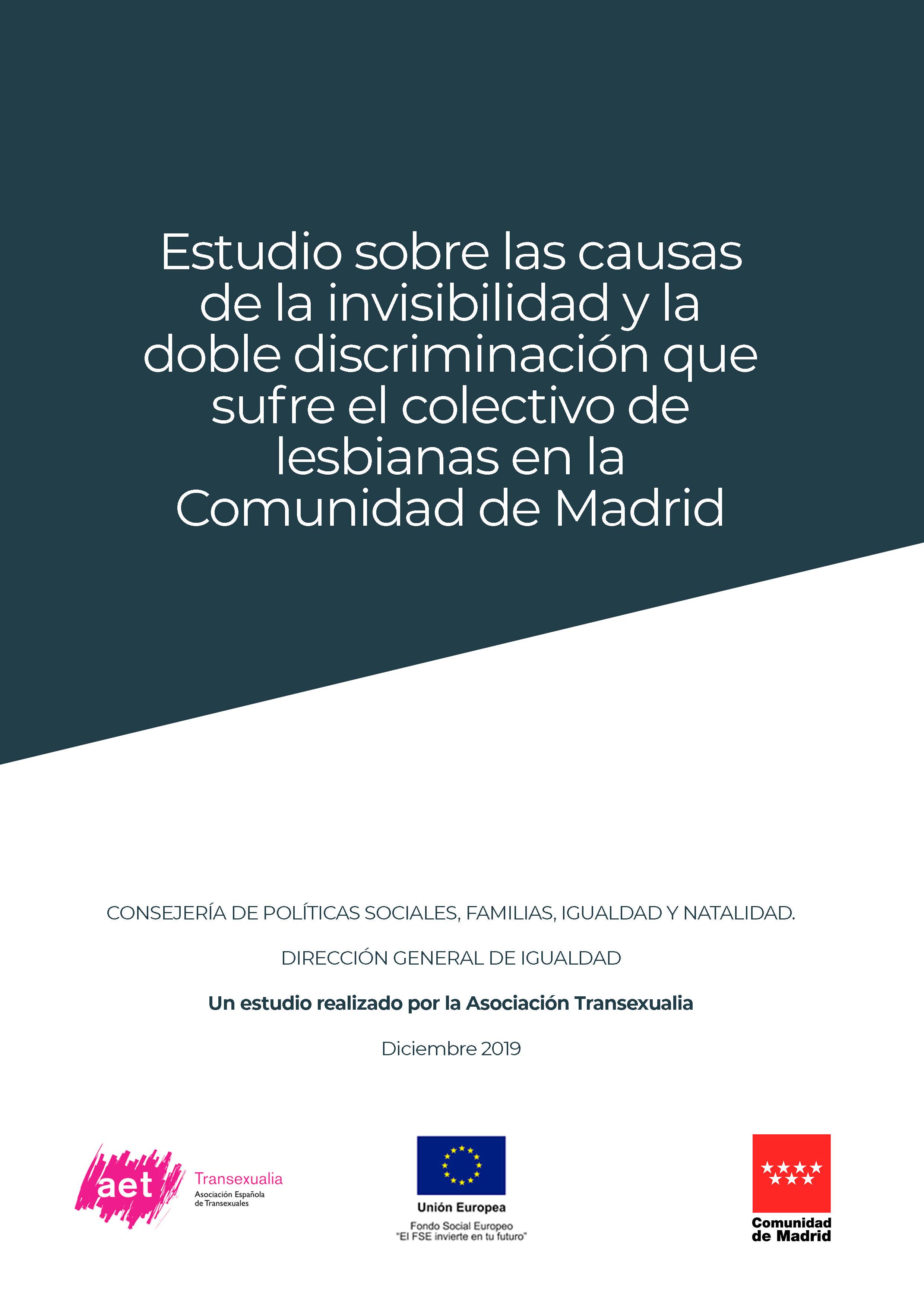 Portada de Estudio sobre las causas de la invisibilidad y la doble discriminación que sufre el colectivo de lesbianas en la Comunidad de Madrid