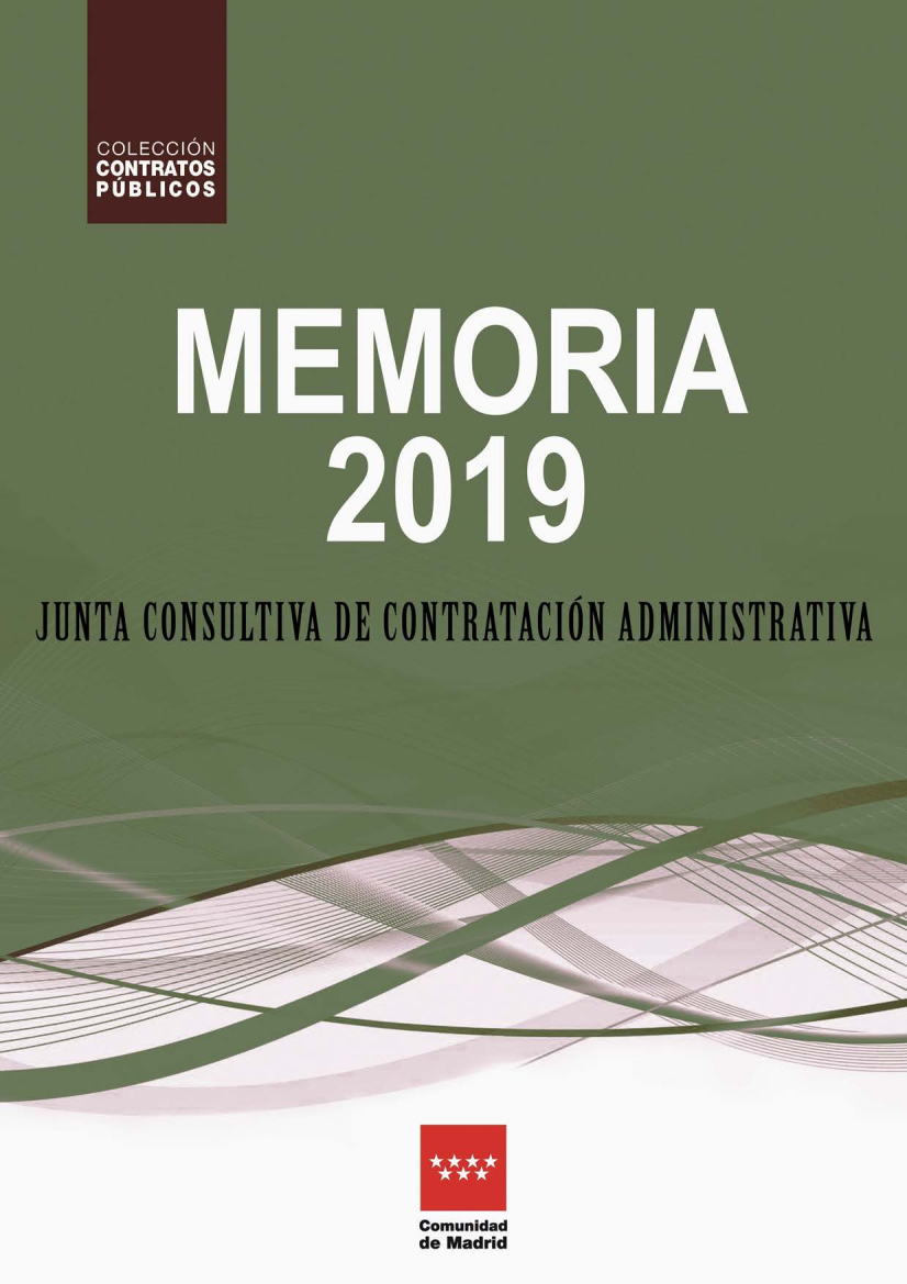 Portada de Junta Consultiva de Contratación Administrativa. Memoria 2019
