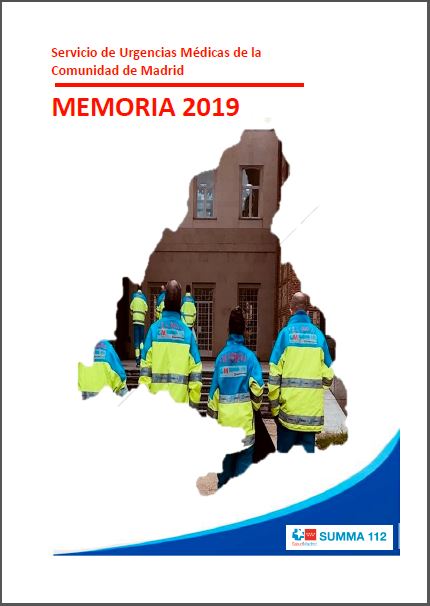 Portada de Memoria 2019 del Servicio de Urgencias Médicas de la Comunidad de Madrid SUMMA 112